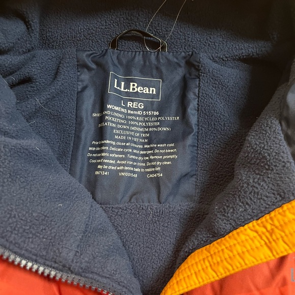 LL Bean Women's Down Hoodie Puffer Jacket Size
Large Colorblock - Picture 3 of 10
